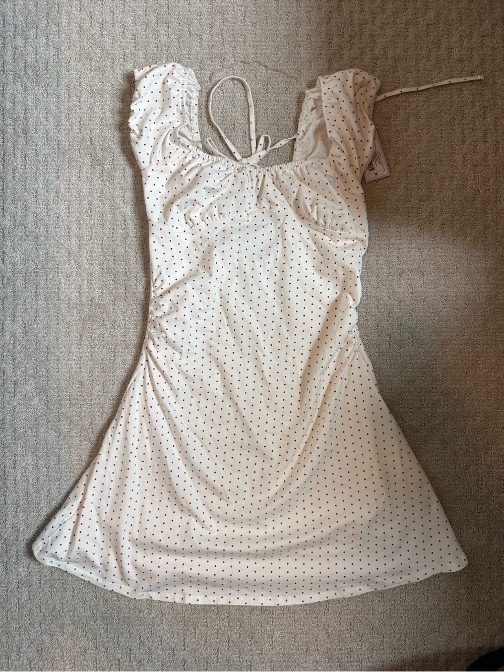 wild fable White Mini Dress with Red Polka Dots